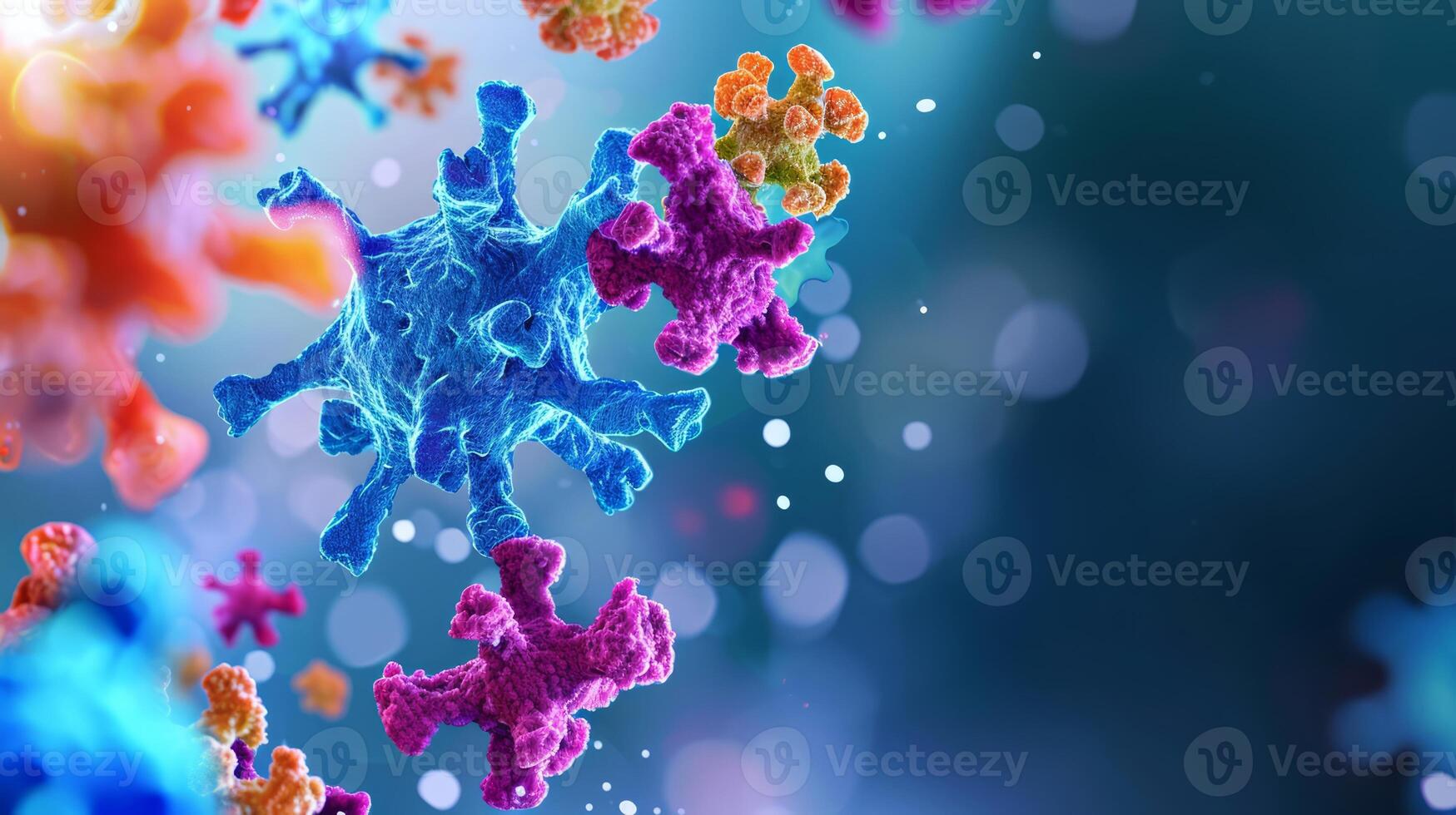 AI generated Antigen and Antibody Medical Background. Antibodies Immunology and Immunoglobulin photo