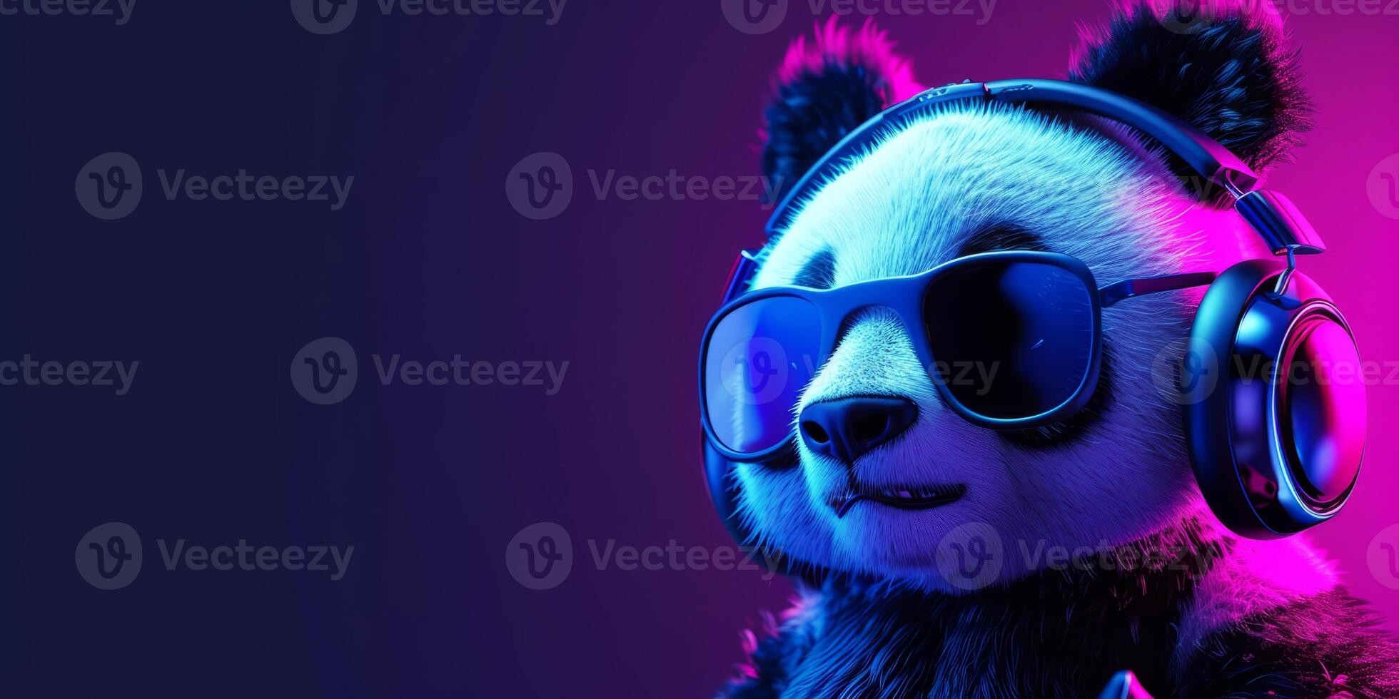 AI generated 3D Panda mascot esport player. Pandaman Gaming character background, Esport team Illustration photo