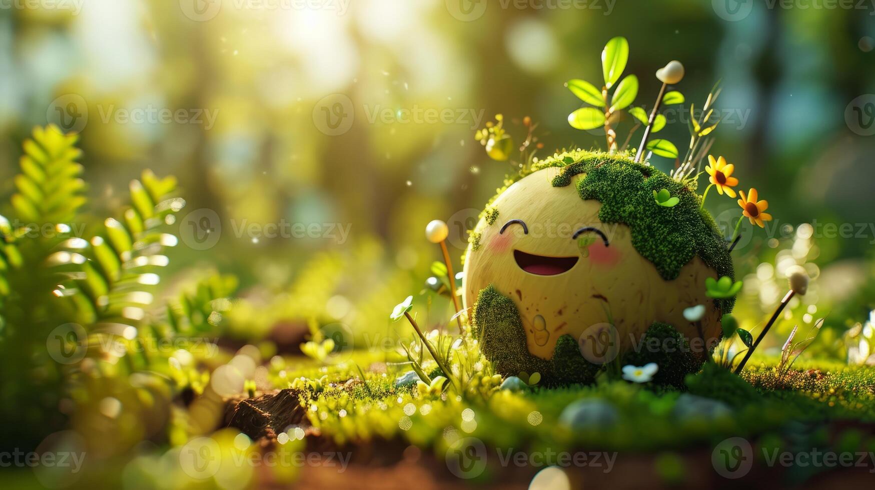 AI generated Eco Friendly Earth Background. Planet Globe Earth for Nature Protection, Earth Day, World Environment Day, Save the World Concept photo