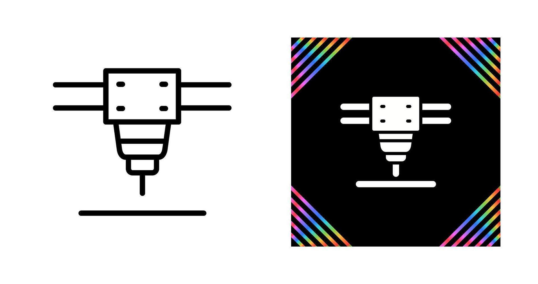 Laser Cutting Machine Vector Icon