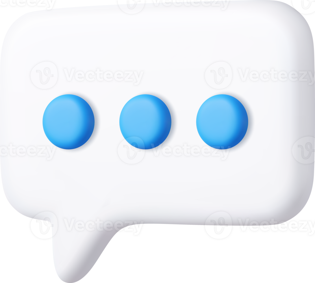 3d Blank white speech bubble pin png