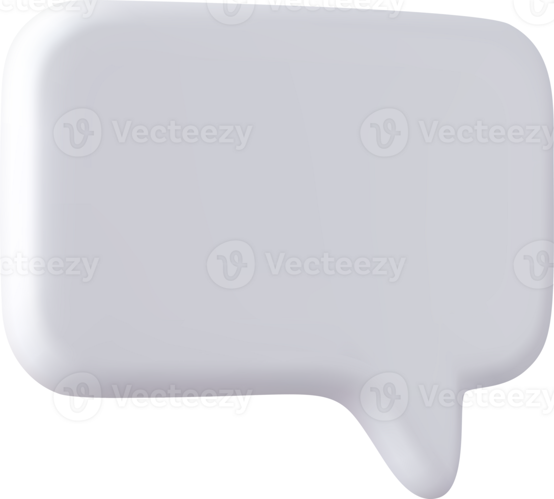 3d Blank speech bubble pin png