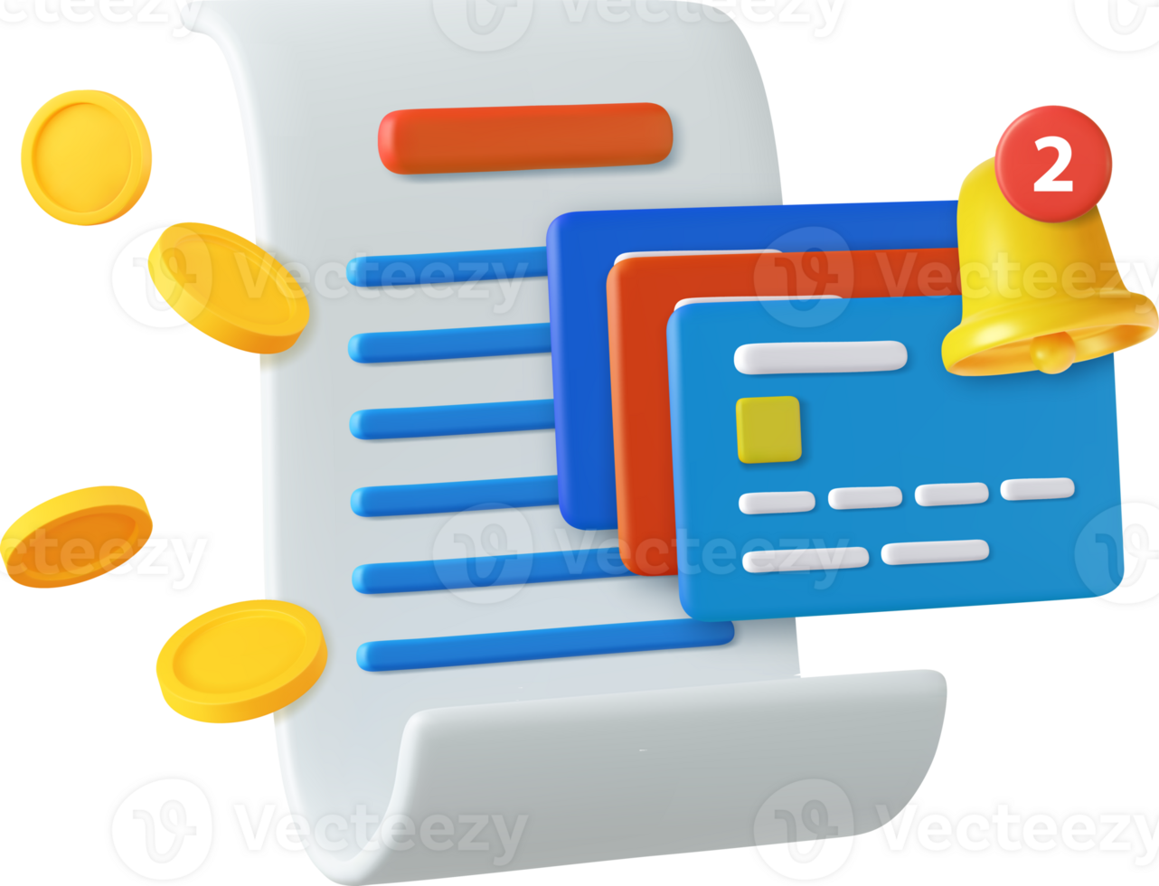 3D bill payment with credit card png