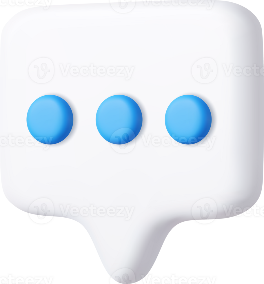 3d Blank white speech bubble pin png