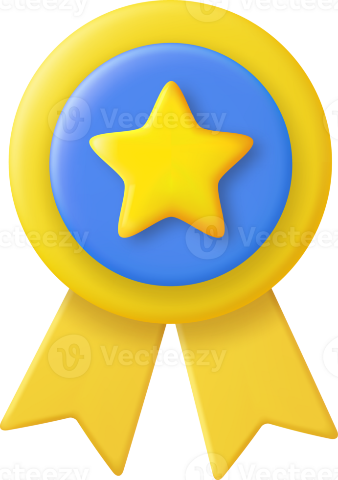 3d Winner medal with ribbon. png