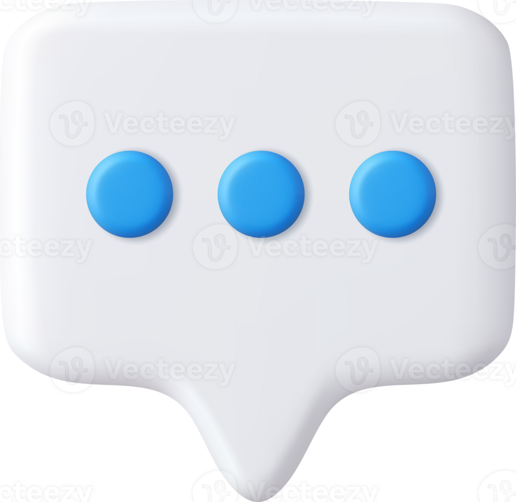 3d Blank white speech bubble pin png