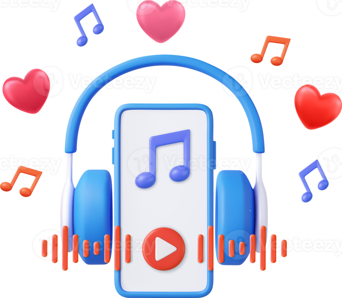 3d Headphones and Smartphone png