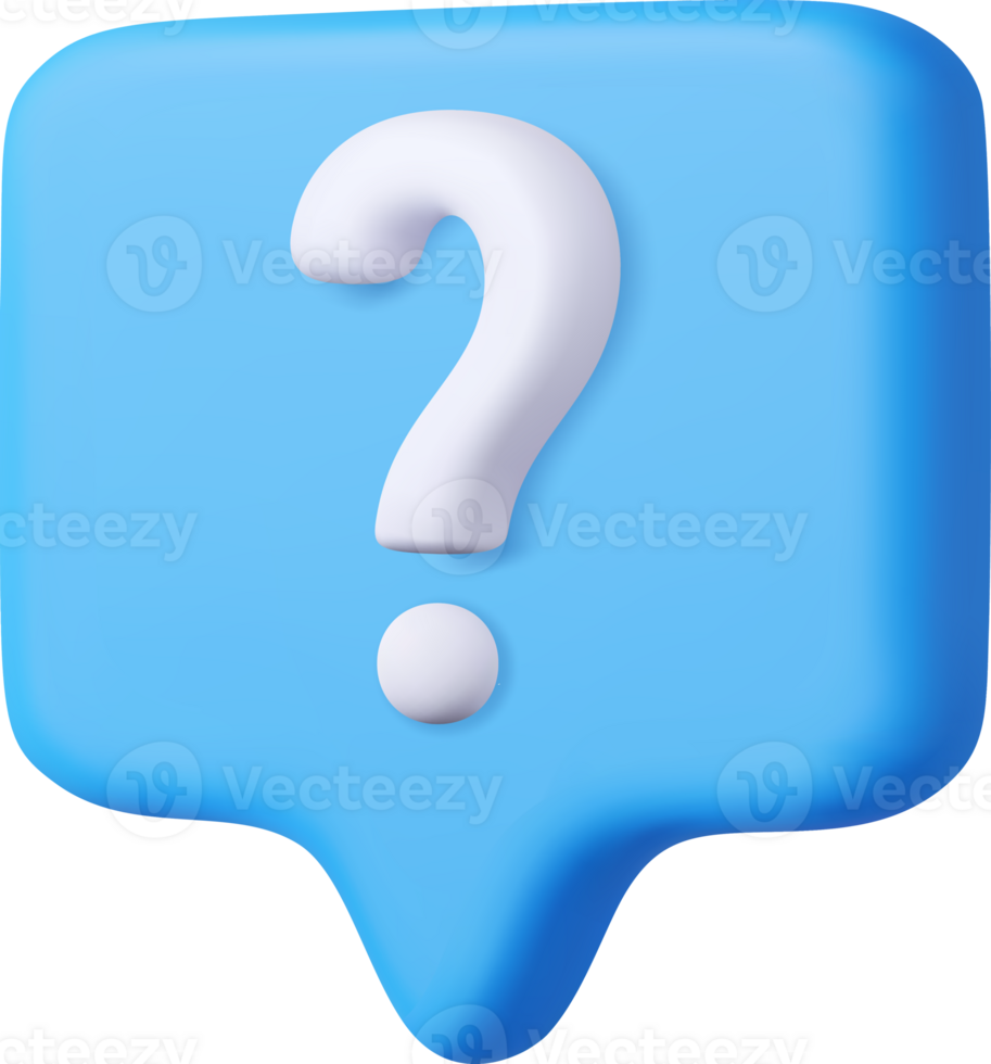 3d Speech bubble with question mark. png