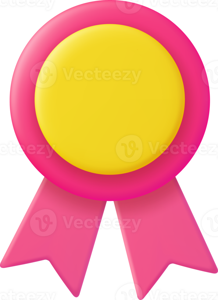 3d Winner medal with ribbon. png