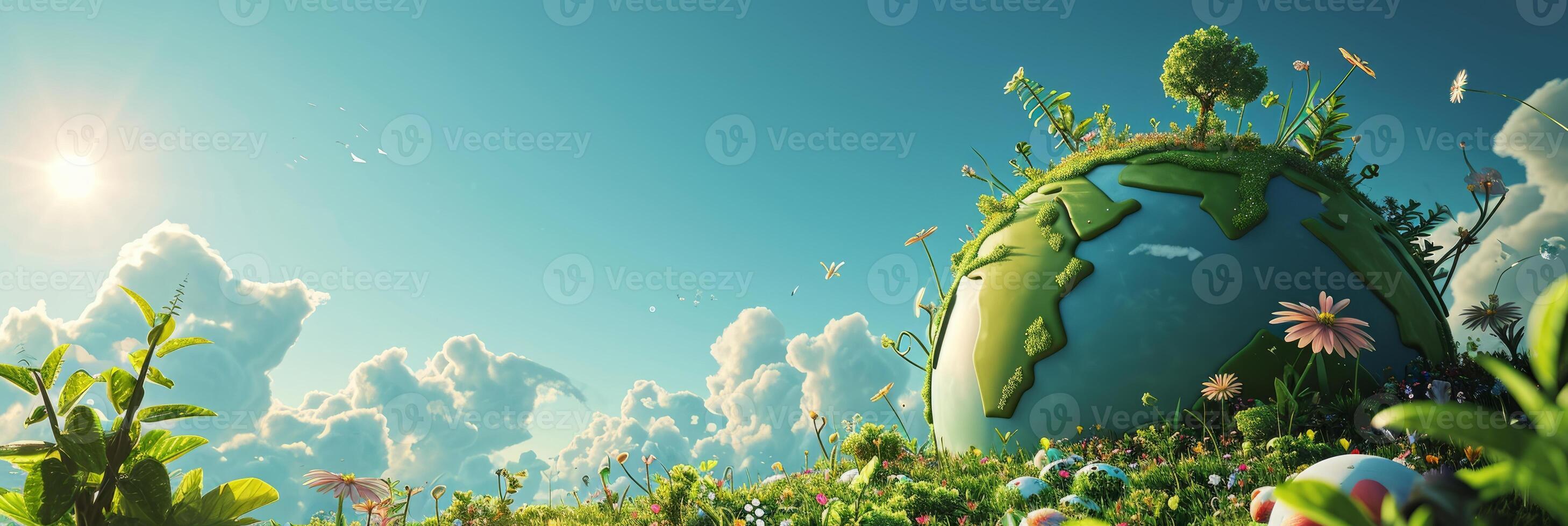 AI generated Eco Friendly Earth Background. Planet Globe Earth for ...