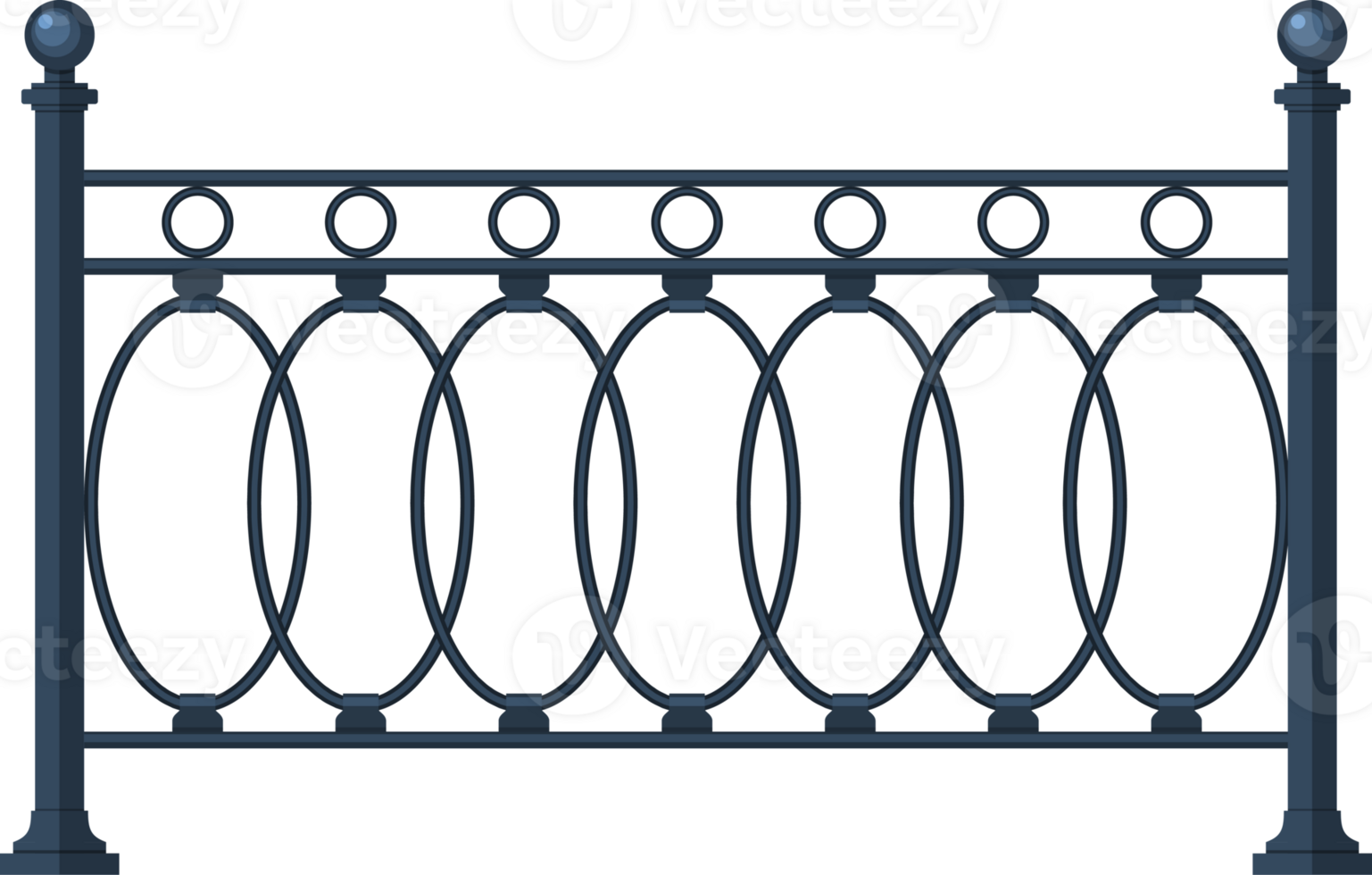 Black forged lattice fence. png