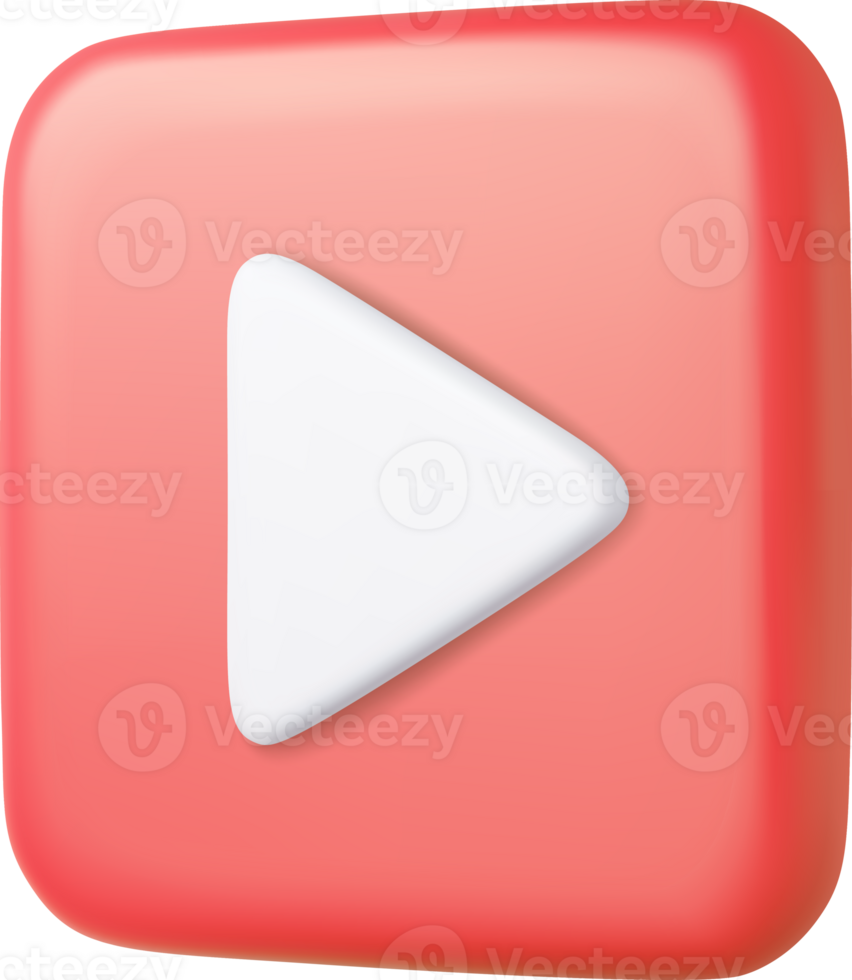 3d Play red icon png
