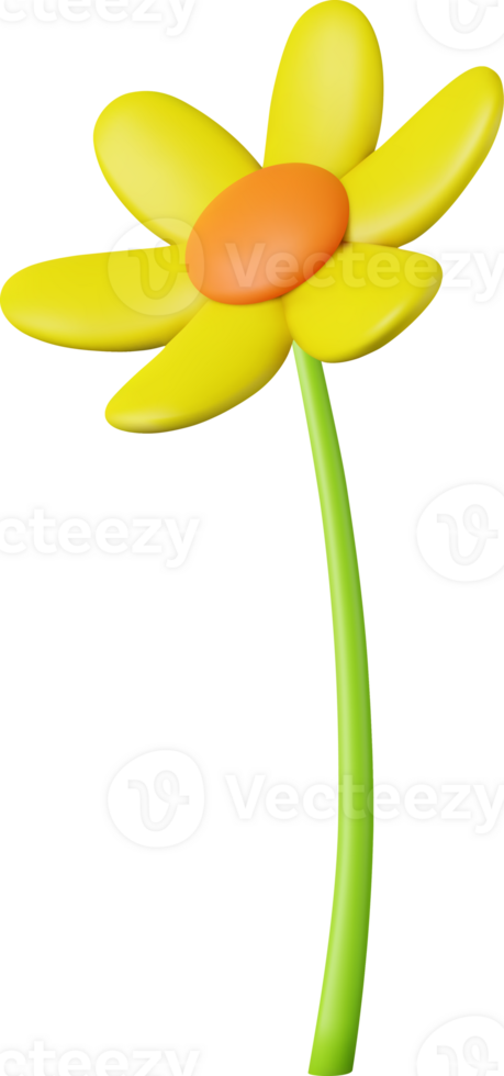 3d colorful daisy flower png
