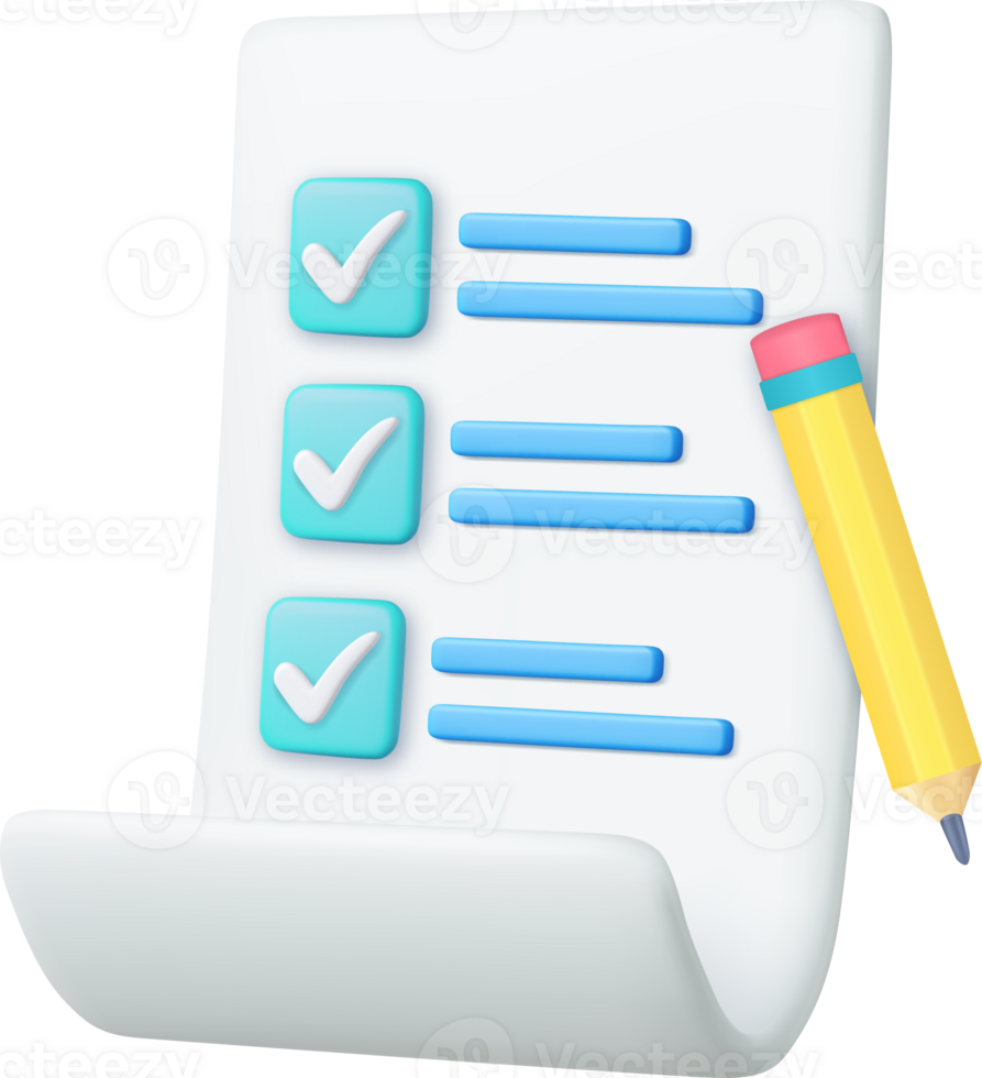 3d paper task management todo check list png