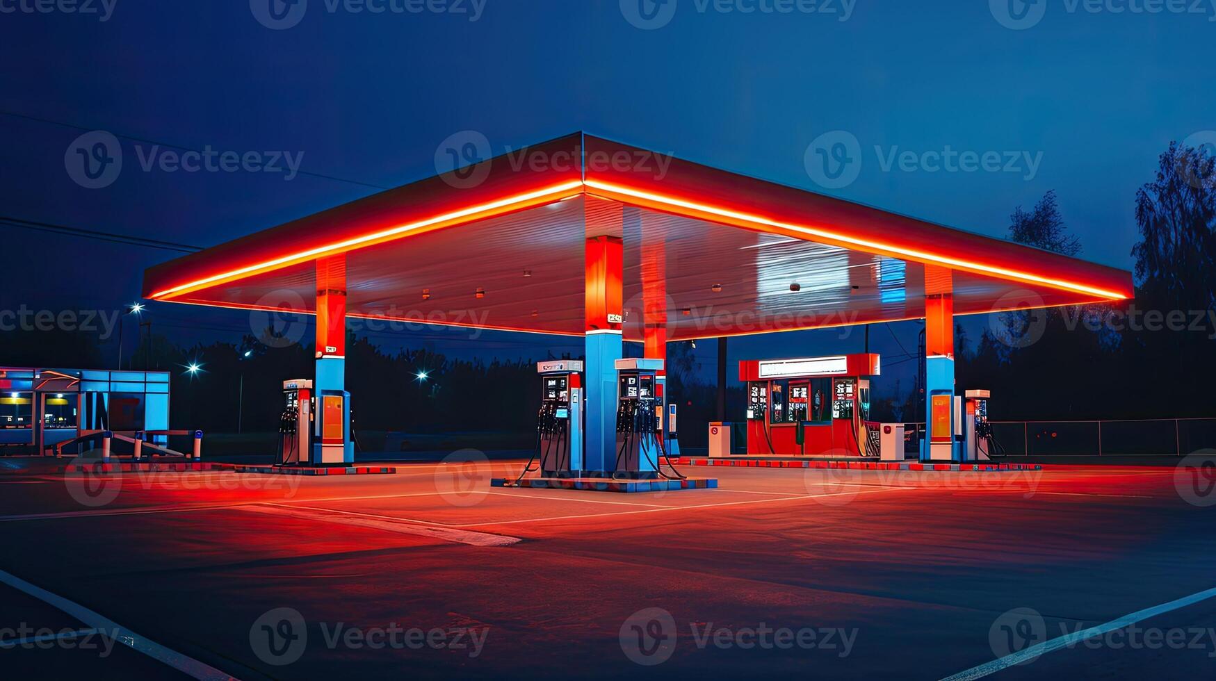 AI generated Gas station in a service photo