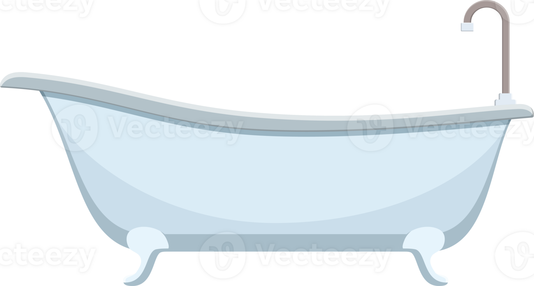Modern bath isolated on background. png
