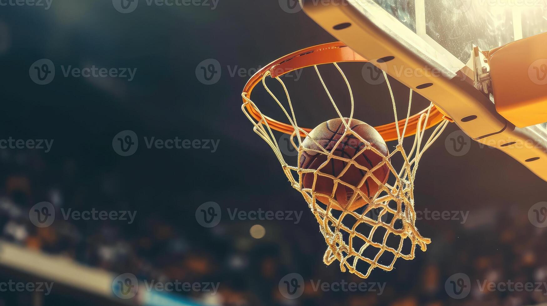 AI generated Scoring the winning points at a basketball game photo