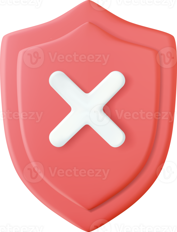 3d Shield with decline icon png