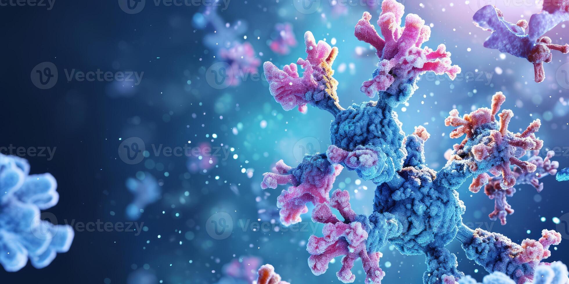 AI generated Antigen and Antibody Medical Background. Antibodies Immunology and Immunoglobulin photo