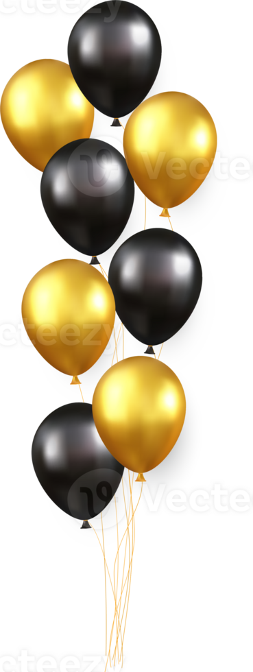 black gold balloons 38963936 PNG