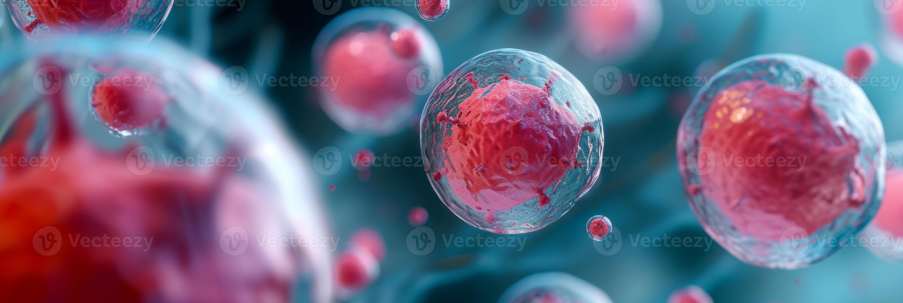 AI generated Human Cells, Embryonic Stem Cell Microscope photo