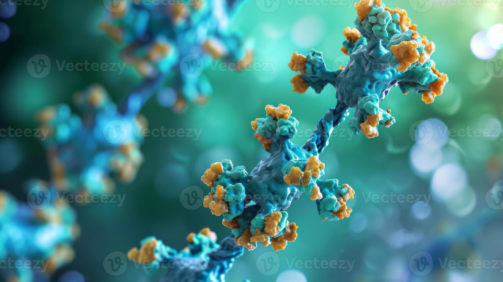 AI generated Antigen and Antibody Medical Background. Antibodies Immunology and Immunoglobulin photo