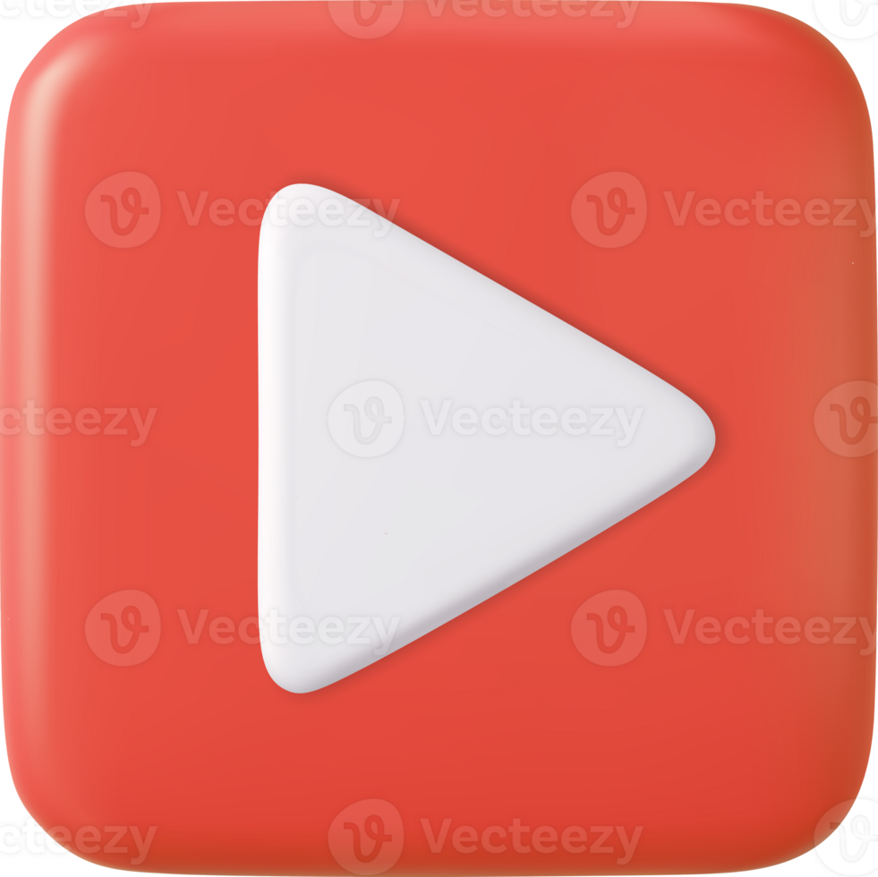 3d Play red icon png