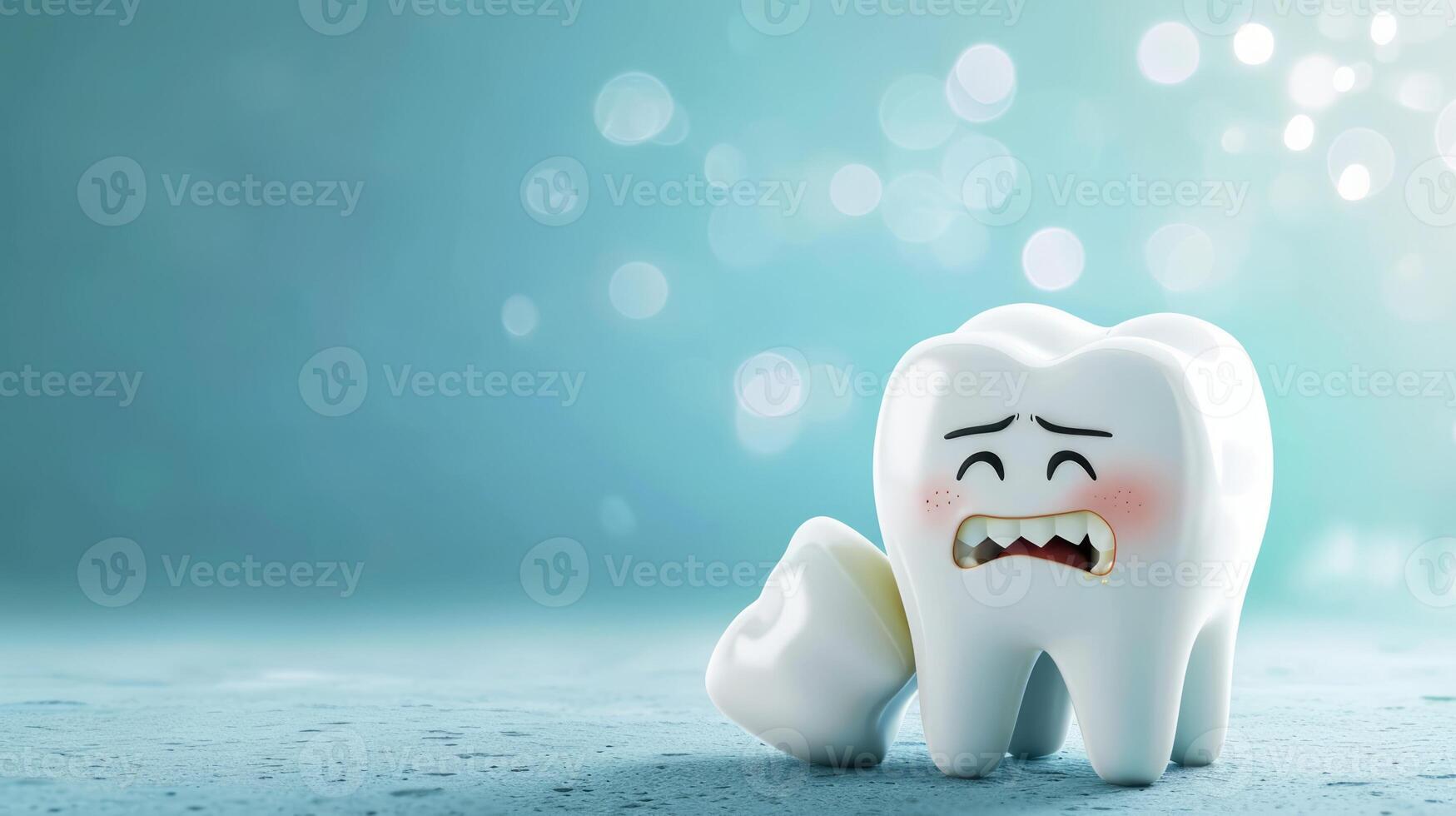 AI generated Toothache, Pain and Sensitive Tooth. Dental illness Symbolizing of Dental Care, Tooth Decay, Oral Health, Tooth caries photo