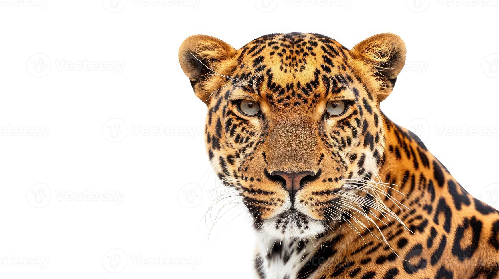 AI generated Leopard isolated on white background photo