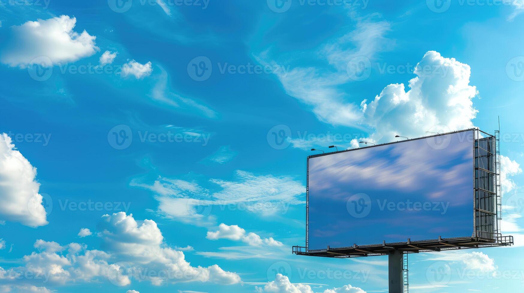 AI generated Outdoor billboard on blue sky background photo
