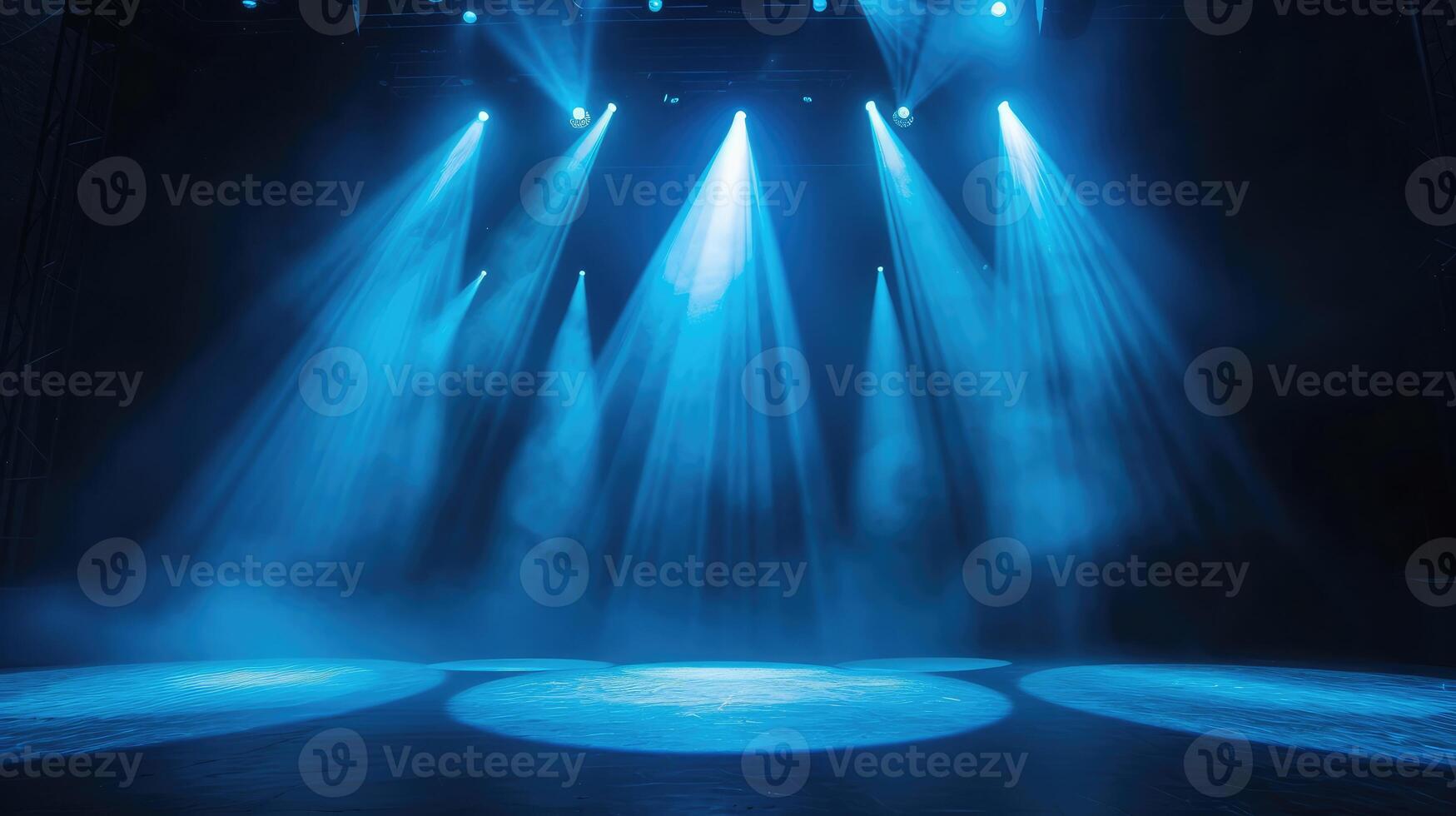 AI generated Spotlight effect for theater concert stage. Abstract glowing light of spotlight illuminated photo