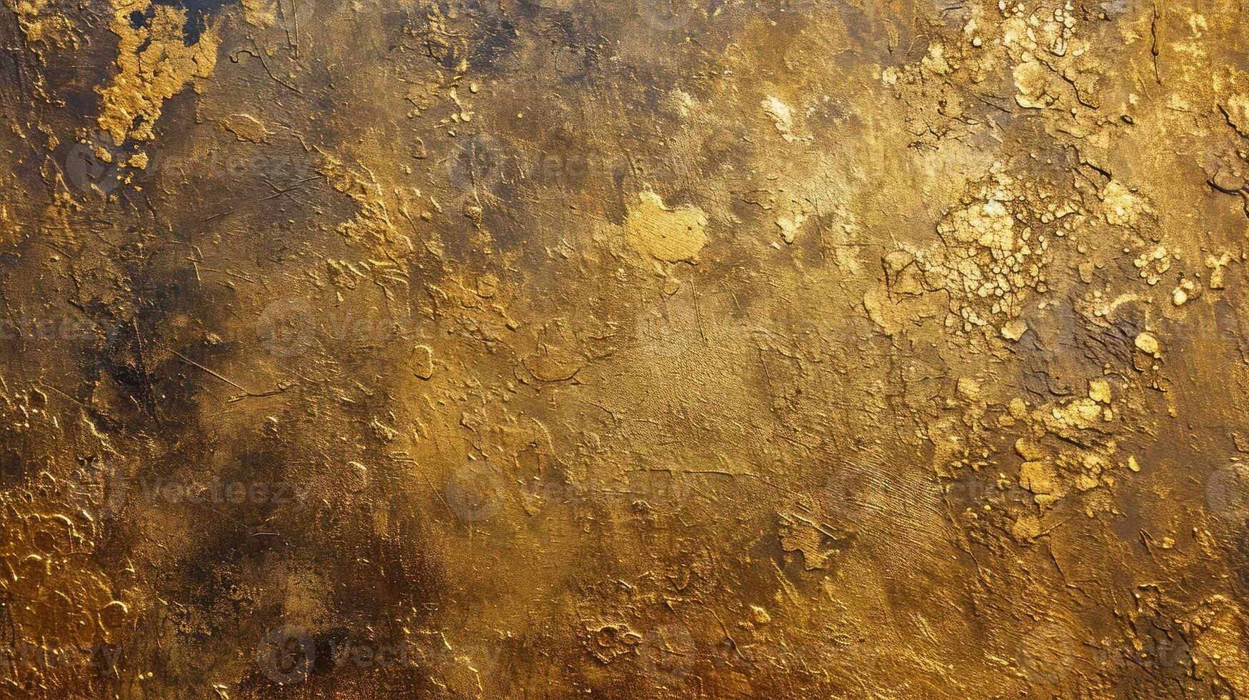 AI generated Texture of golden decorative plaster or concrete. Abstract grunge background for design. photo