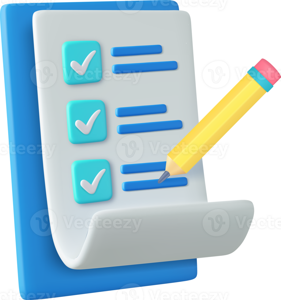 3d paper task management todo check list png