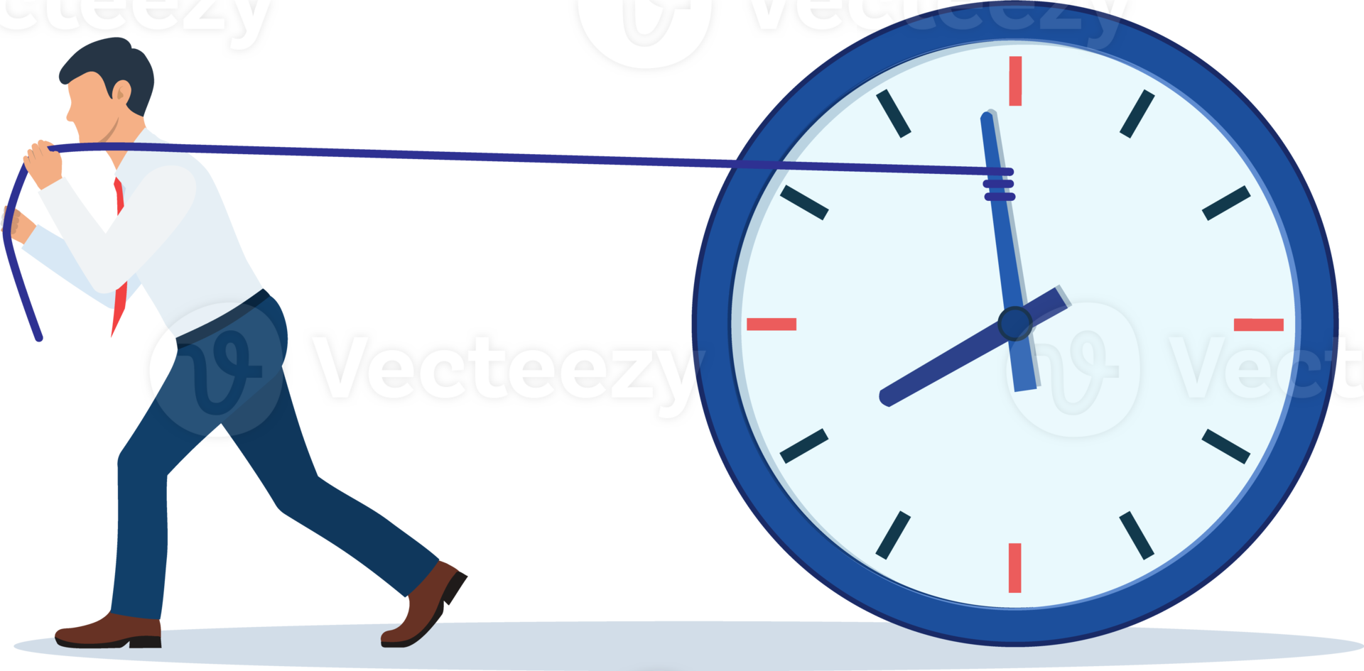 Businessman trying to slow down and stop time png