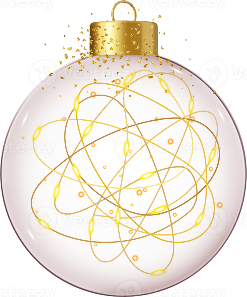 3d Realistic hanging glass christmas balls png