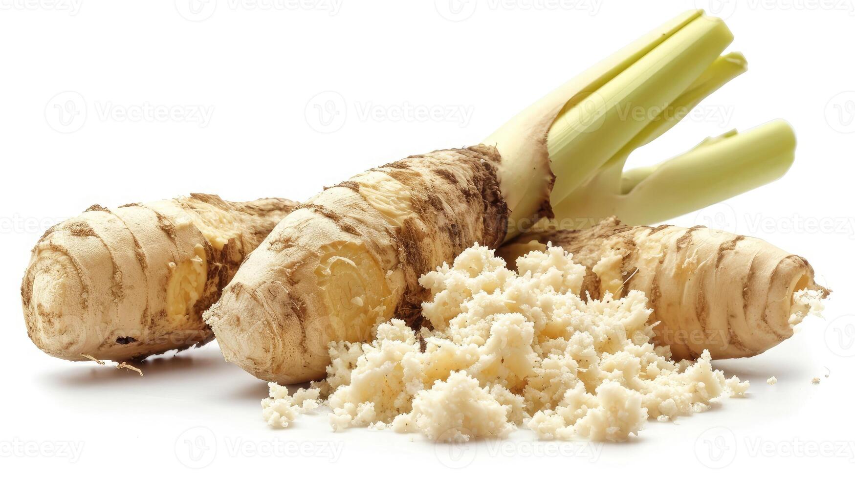 AI generated Horseradish on isolated white background. photo