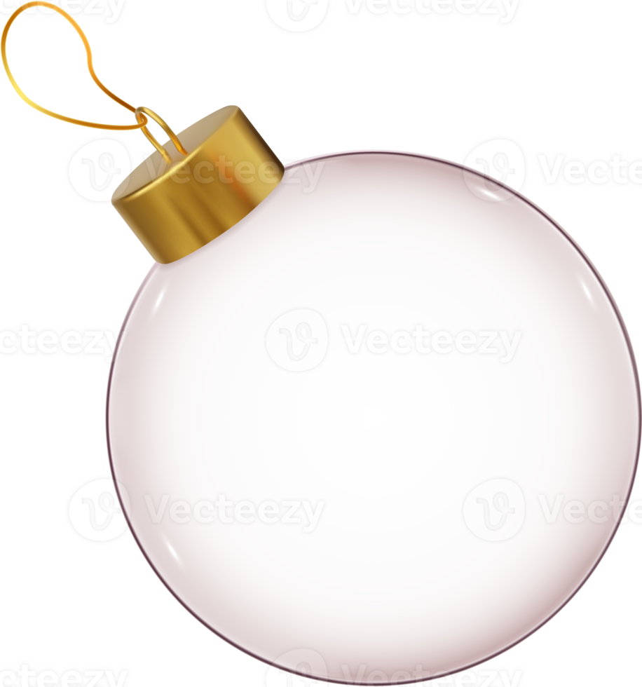 3d Realistic glass christmas balls png