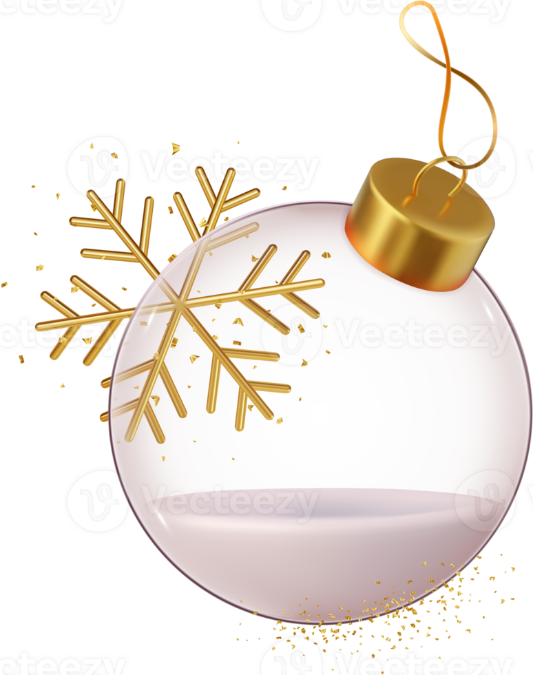 3d Realistic hanging glass christmas balls png