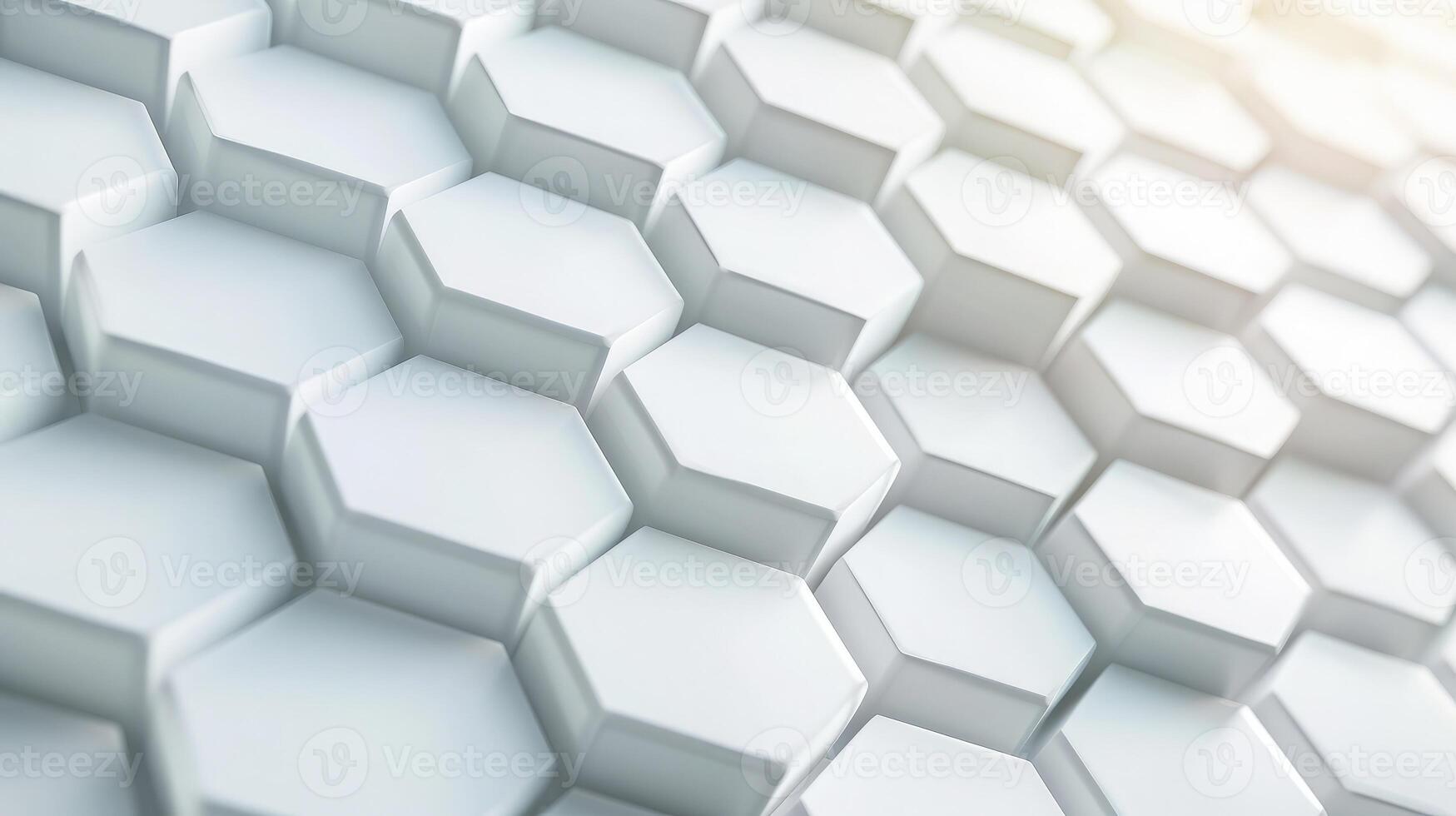 AI generated Hexagonal structure futuristic white background and Embossed Hexagon , honeycomb white Background ,light and shadow texture. photo
