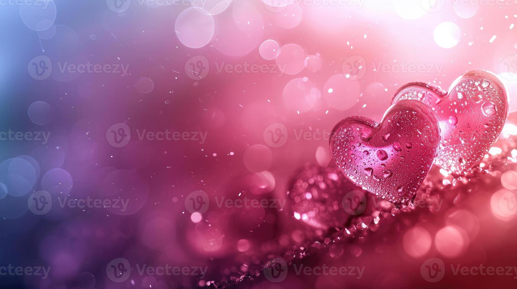 AI generated Valentine Hearts on Abstract Background photo