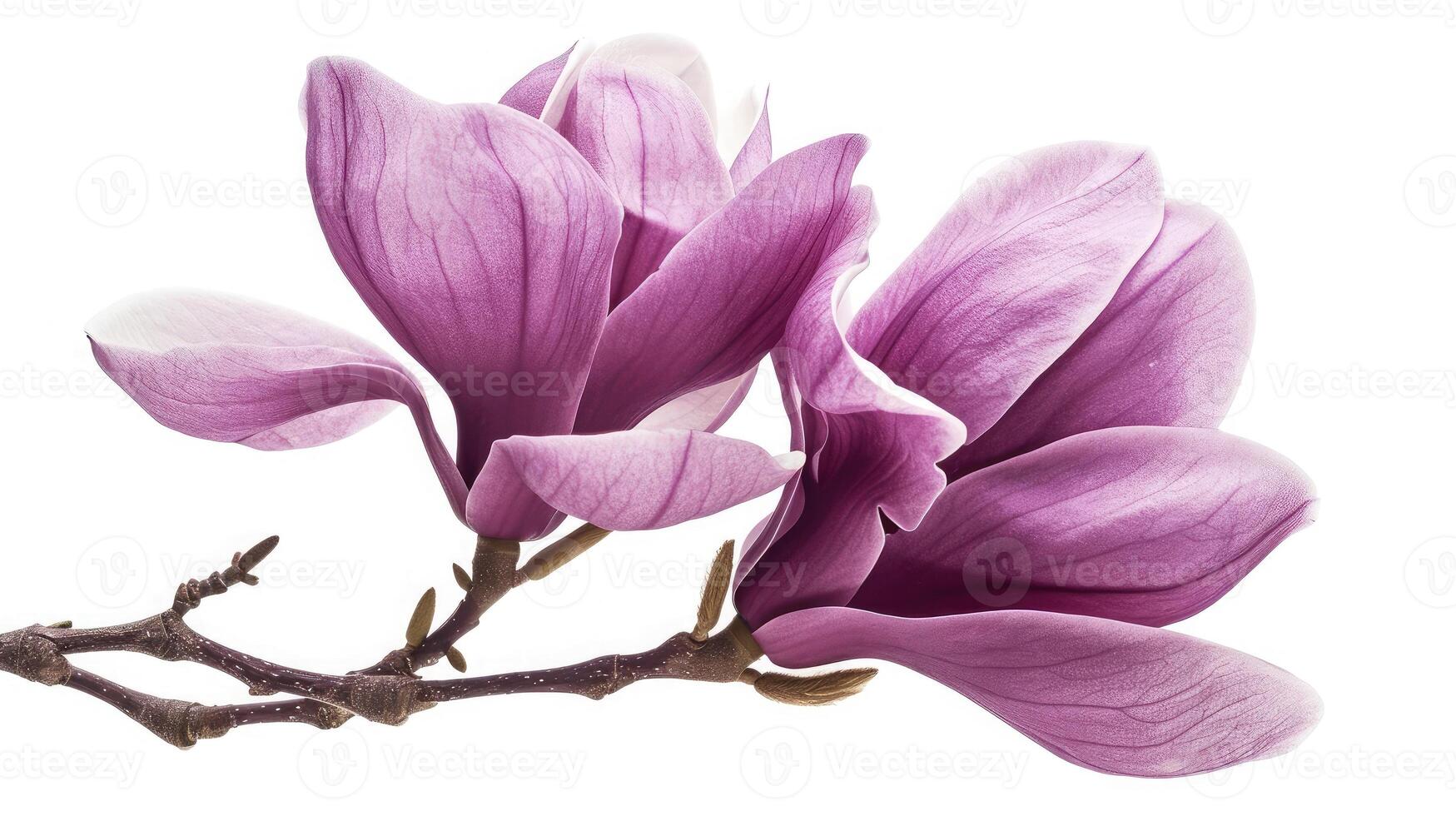 AI generated Purple magnolia flower, Magnolia felix isolated on white background photo