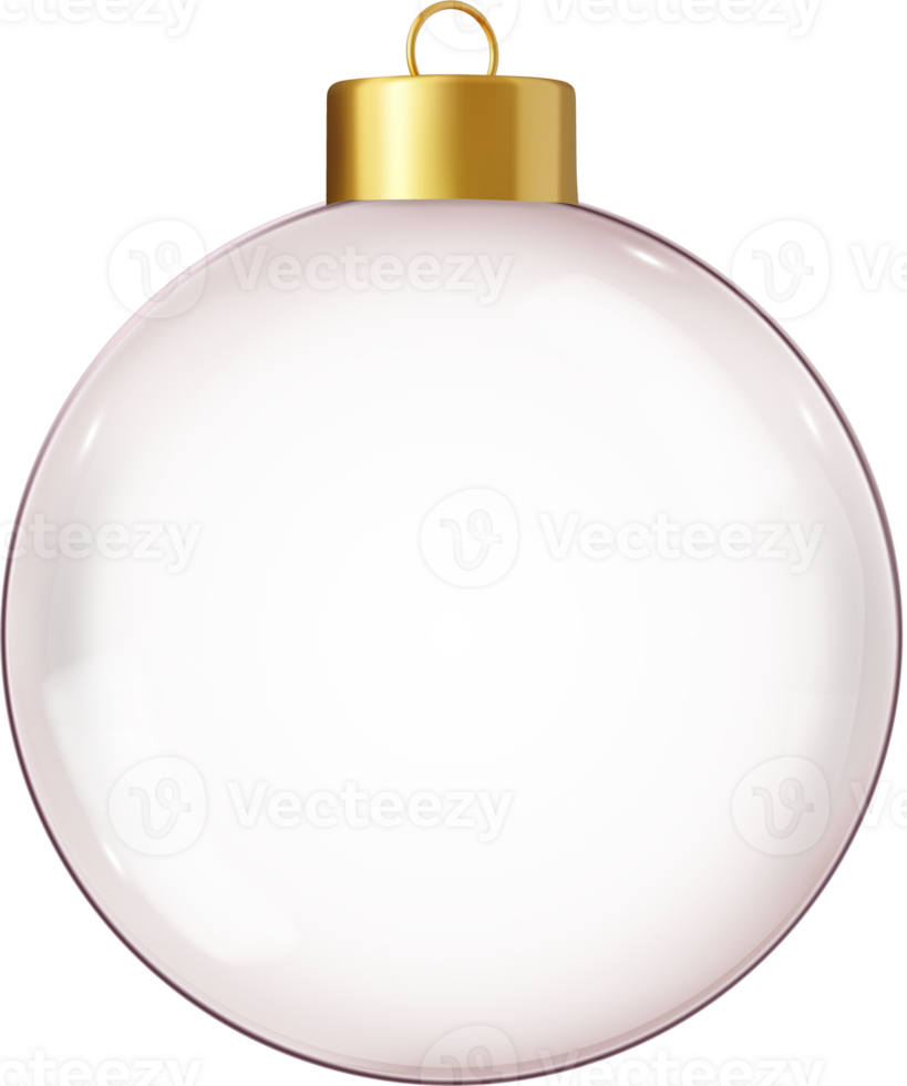 3d Realistic hanging glass christmas balls png