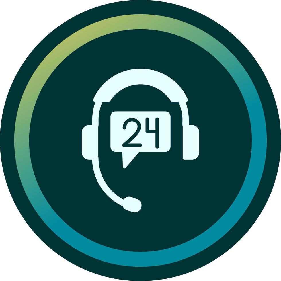 24 Hours Support Vector Icon