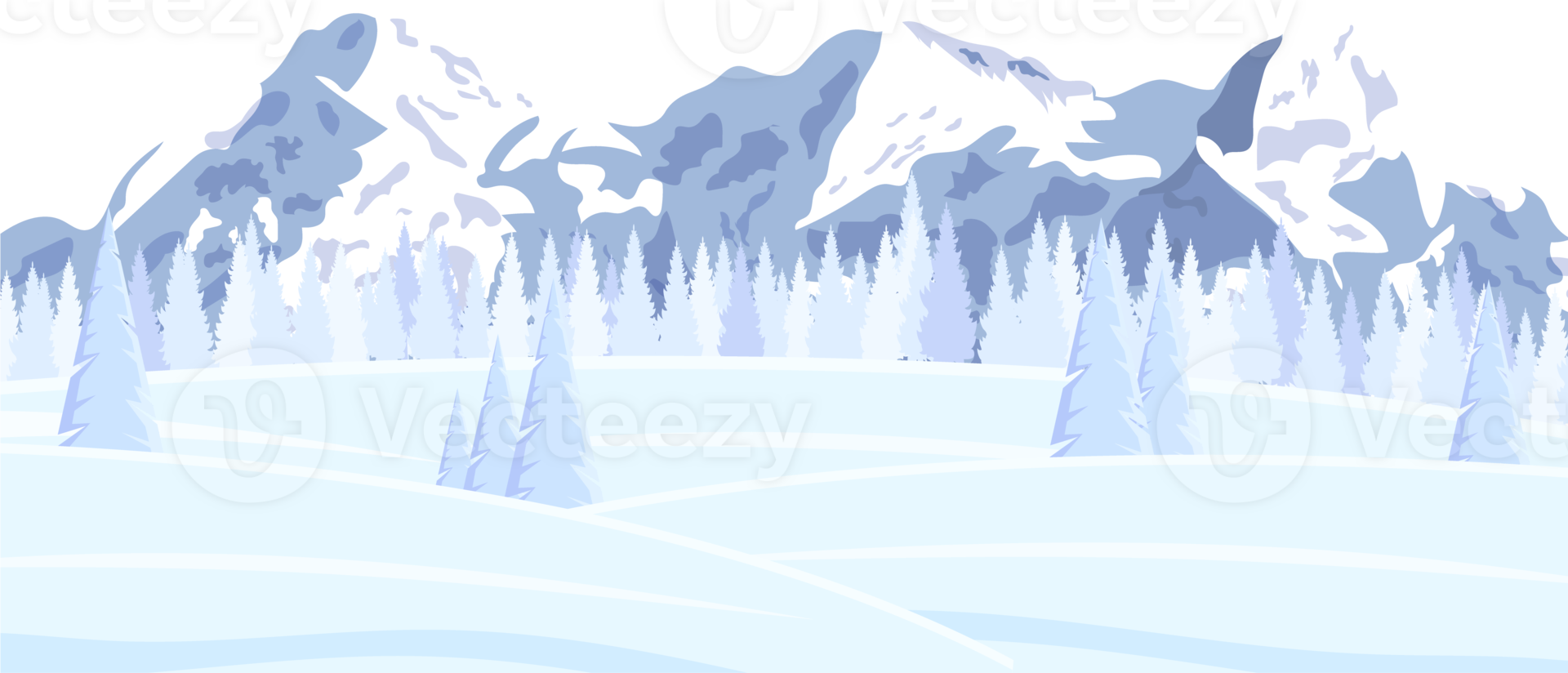 landscape background with snow and tree png