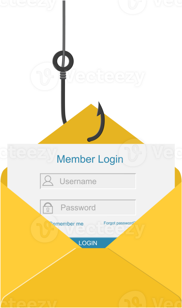Login into account in email envelope png