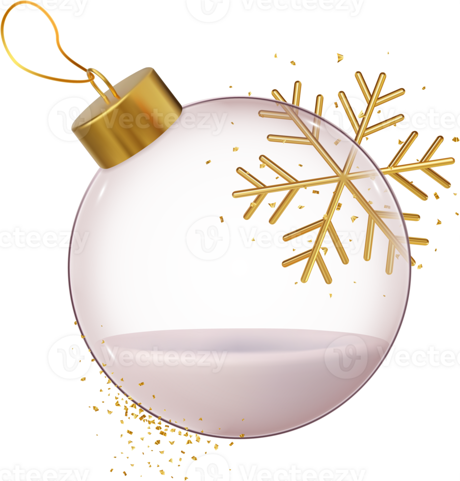 3d Realistic hanging glass christmas balls png