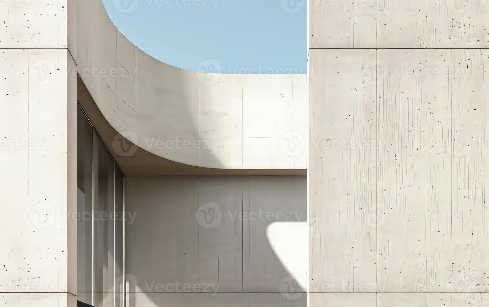 AI generated Modern white concrete building. 3D render of abstract white architectural building with empty space for text. photo