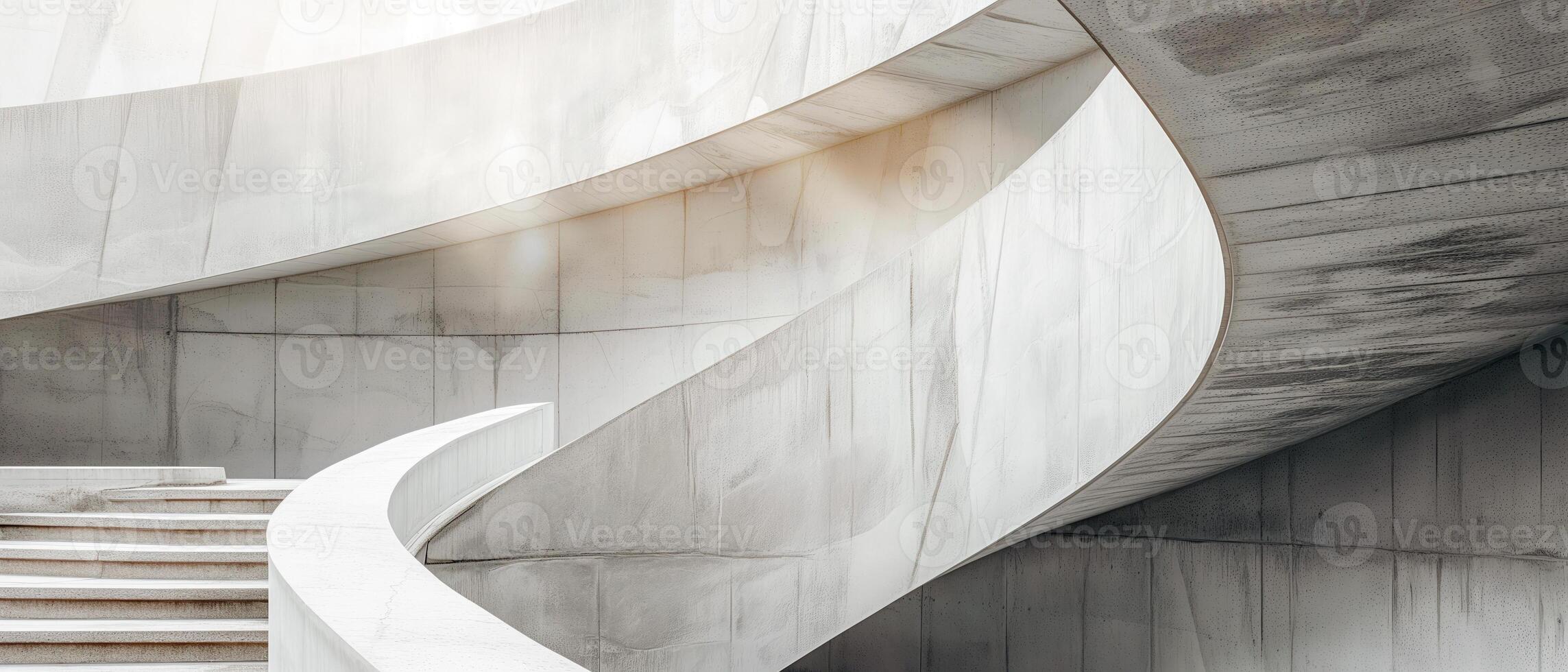 AI generated Modern white concrete building. 3D render of abstract white architectural building with empty space for text. photo