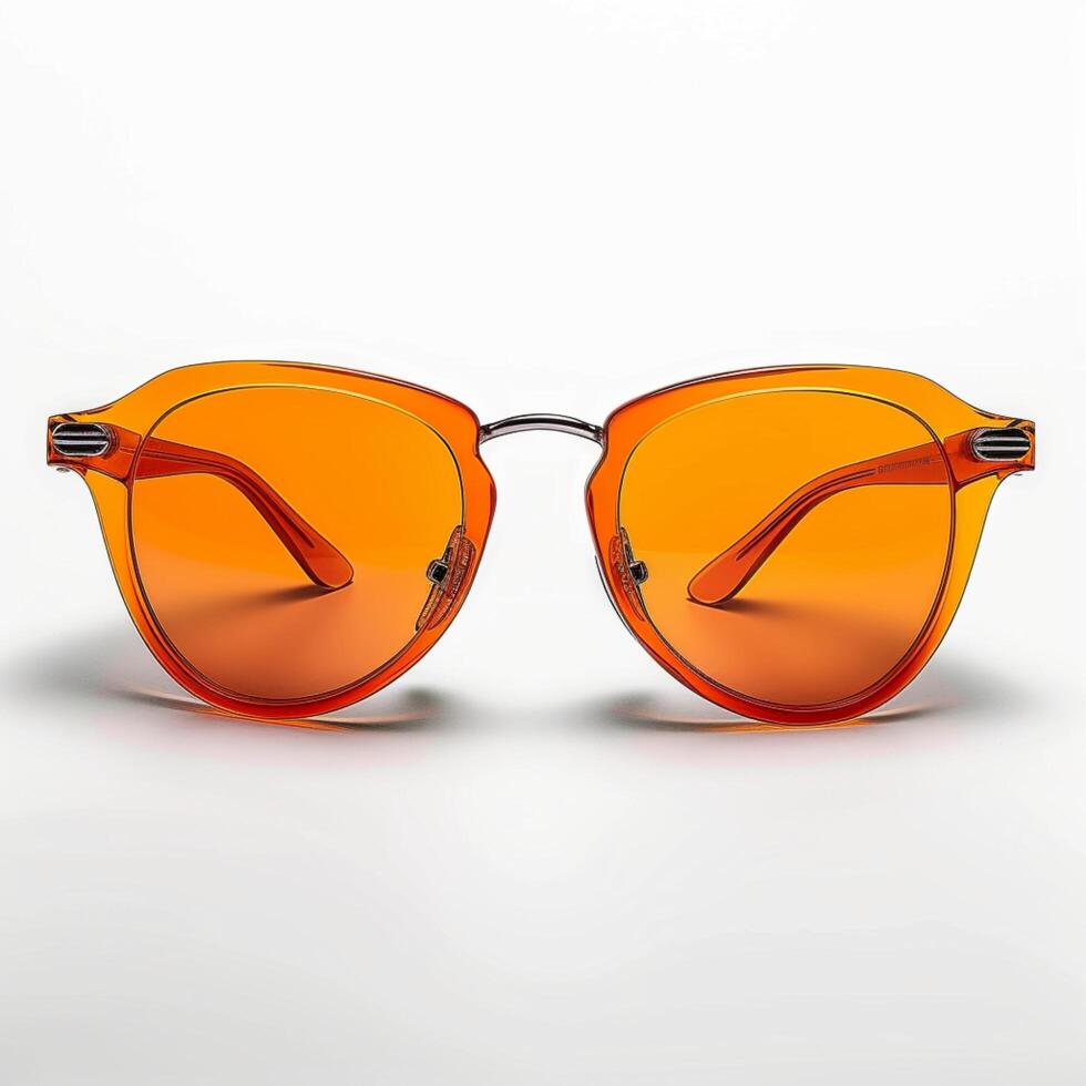 AI generated Fashionable sunglasses with orange lenses and iron frame, isolated For Social Media Post Size photo