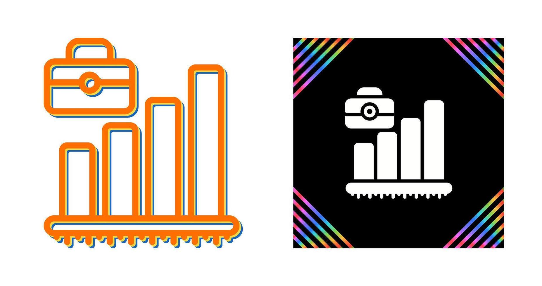 Briefcase with Chart Vector Icon